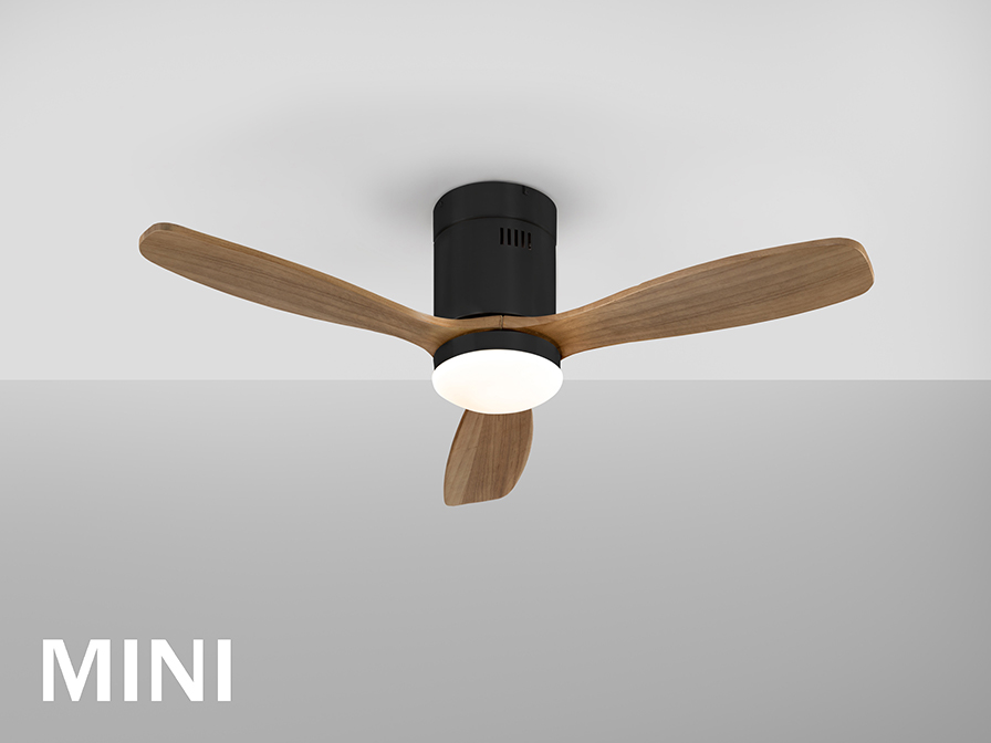 Schuller Lighting Ceiling fans Ø 100 to 120 cm Siroco 329385D  SIROCO MINI- BLACK/WALNUT FAN DIMMABLE