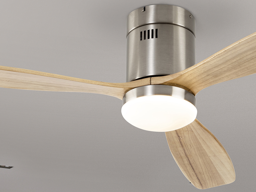 Schuller Lighting Ceiling fans Ø 132 cm Siroco 329521D  SIROCO - NICKEL WOOD FAN DIMMABLE