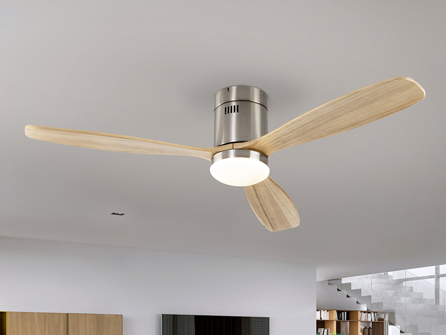 Schuller Lighting Ceiling fans Ø 132 cm Siroco 329521D  SIROCO - NICKEL WOOD FAN DIMMABLE