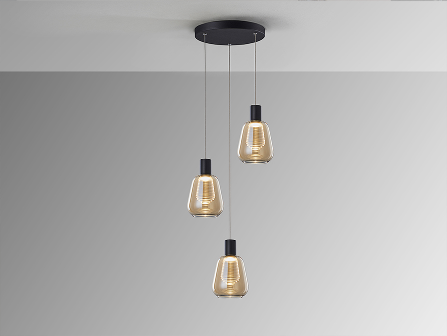 Schuller  Pendants Carisa 341039  CARISA- LAMP 3L BLACK D35