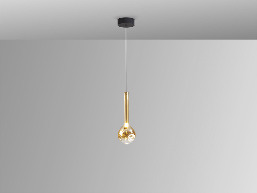 Schuller  1 Light Pendants Essenza 346911  ESSENZA - LAMP 1L - BLACK - GOLDEN