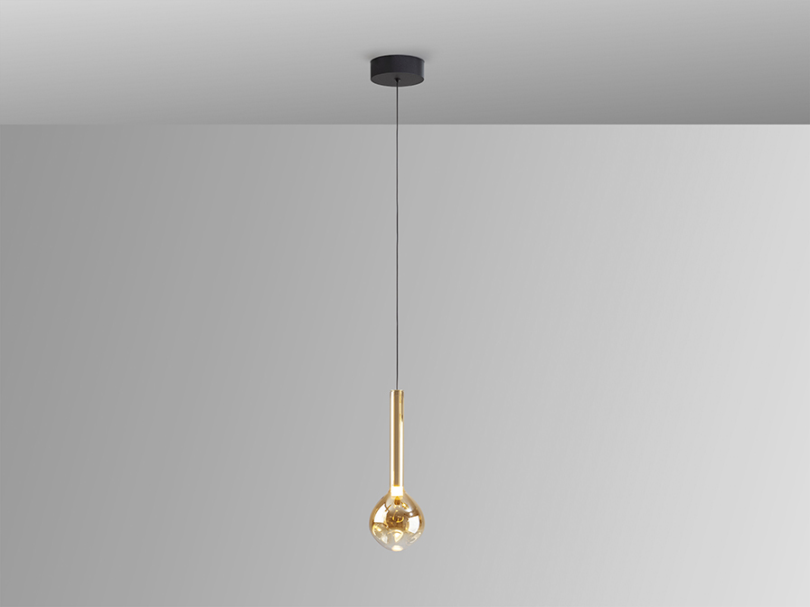 Schuller  1 Light Pendants Essenza 346911  ESSENZA - LAMP 1L - BLACK - GOLDEN
