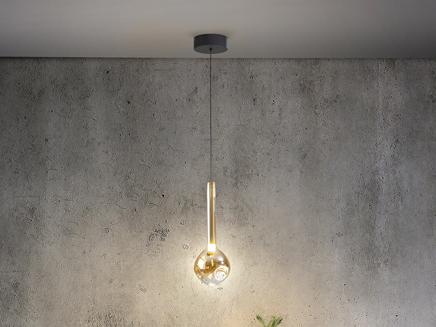 Schuller  1 Light Pendants Essenza 346911  ESSENZA - LAMP 1L - BLACK - GOLDEN