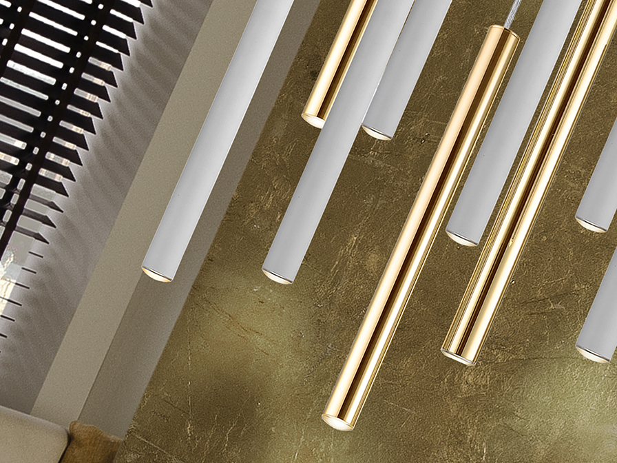 Schuller Ligthing   373342  ·VARAS· LAMP, 11L., GOLD/WHITE