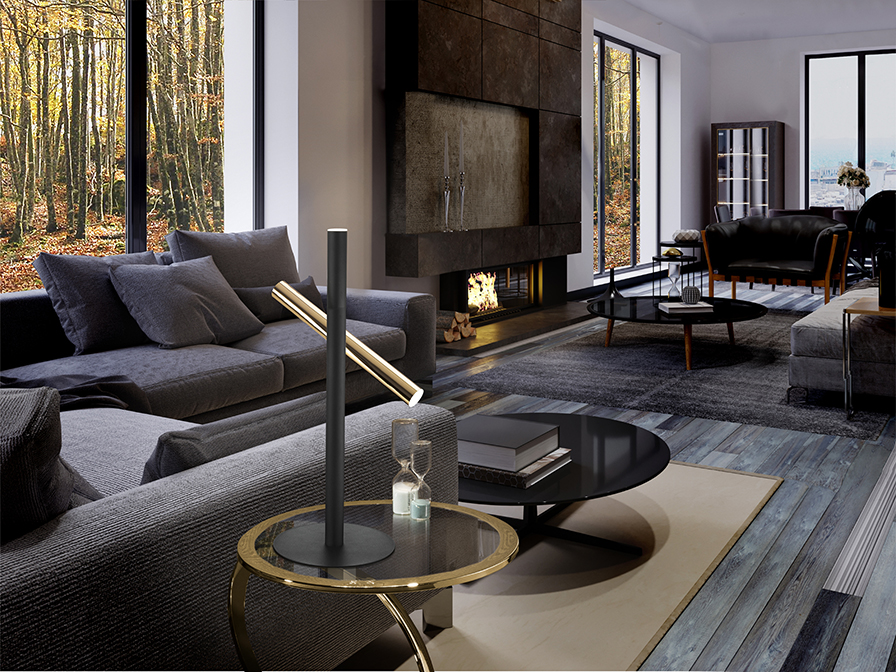 Schuller Lighting Table lamps Varas 373579  ·VARAS· TABLE LAMP, GOLD/BLACK 2L.