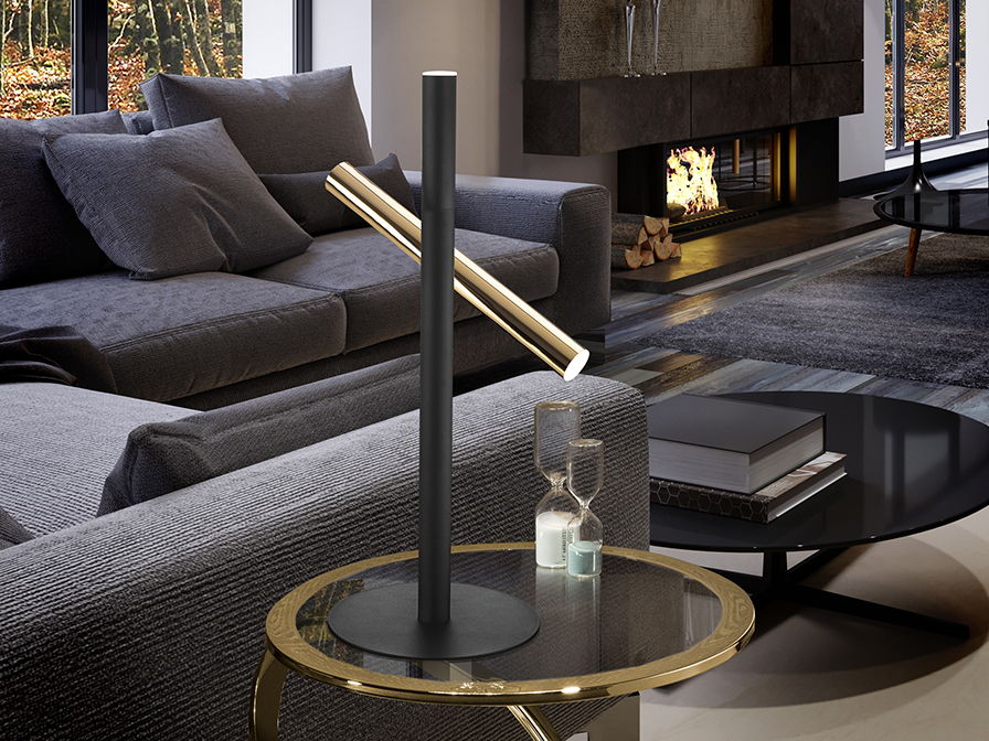 Schuller Lighting Table lamps Varas 373579  ·VARAS· TABLE LAMP, GOLD/BLACK 2L.