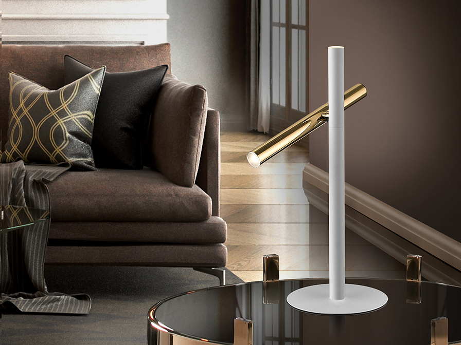 Schuller Ligthing   373599  ·VARAS·TABLE LAMP 2L., GOLD/WHITE