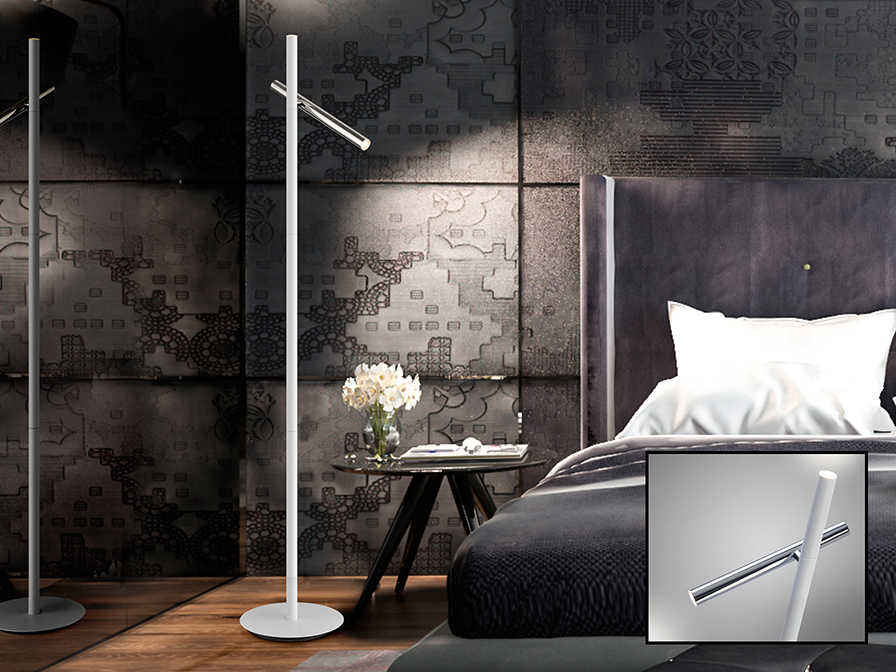 Schuller Ligthing   373629  ·VARAS· FLOOR LAMP, CHROME/WHITE 2L.