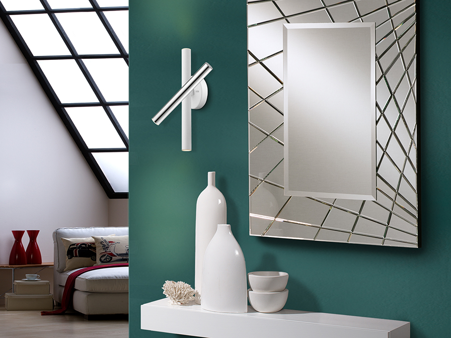 Schuller Ligthing   373852  ·VARAS· WALL LAMP CHROME/WHITE 3L.