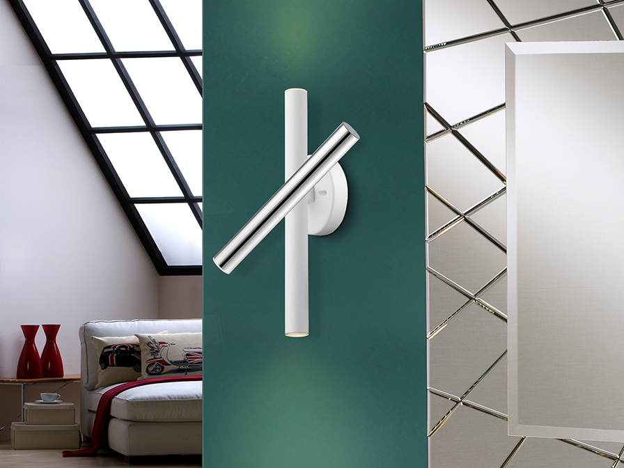 Schuller Ligthing   373852  ·VARAS· WALL LAMP CHROME/WHITE 3L.