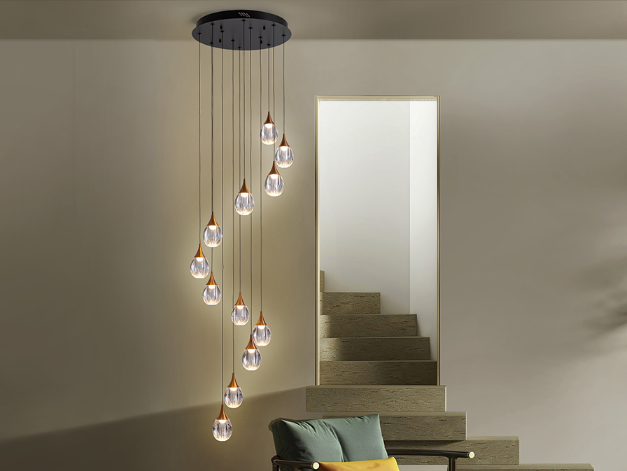 Schuller  Pendants Corina 403894  CORINA - LAMP 12L BLACK-COPPER