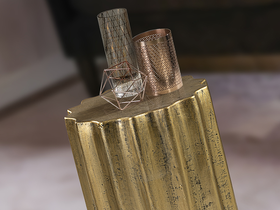 Schuller Decoration,mirrors and.. Side tables Estriada 409124  ESTRIADA - GOLDEN SIDE TABLE