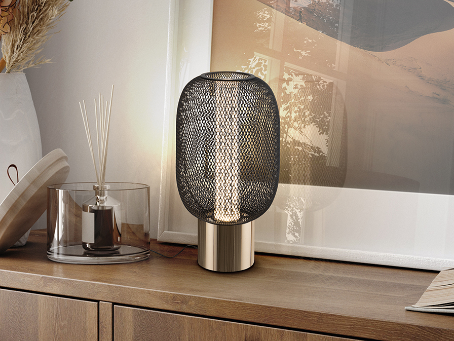 Schuller Lighting Table lamps Micron 413282  ·MICRON· TABLE LAMP, 1L., GOLD/BLACK