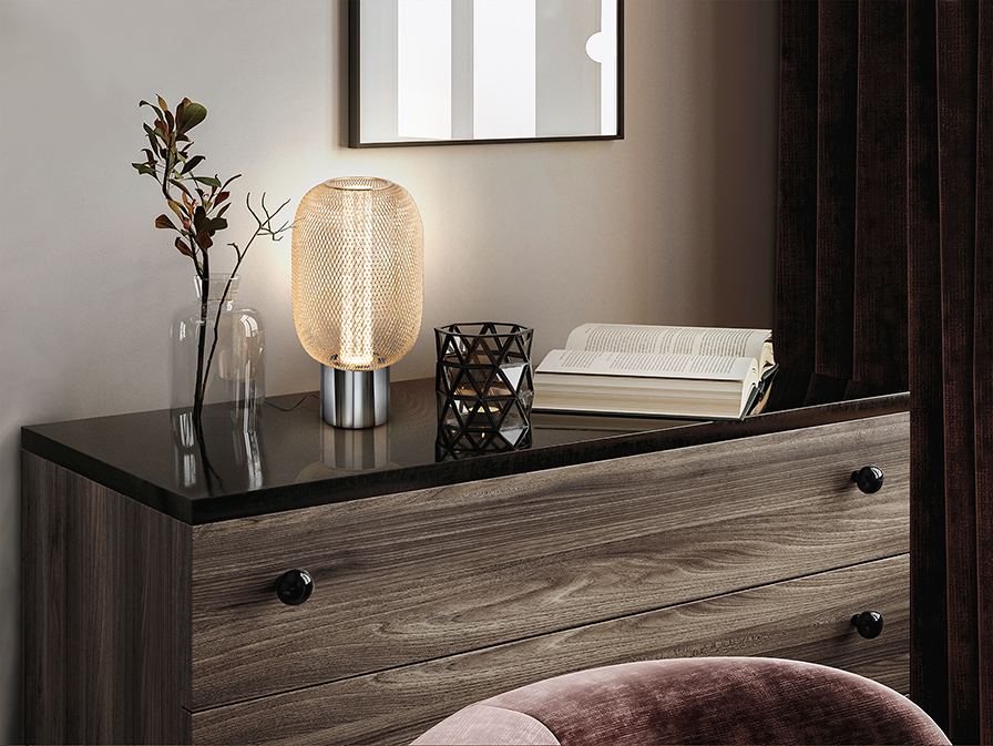 Schuller Lighting Table lamps Micron 413299  ·MICRON· TABLE LAMP, 1L., CHROME/GOLD