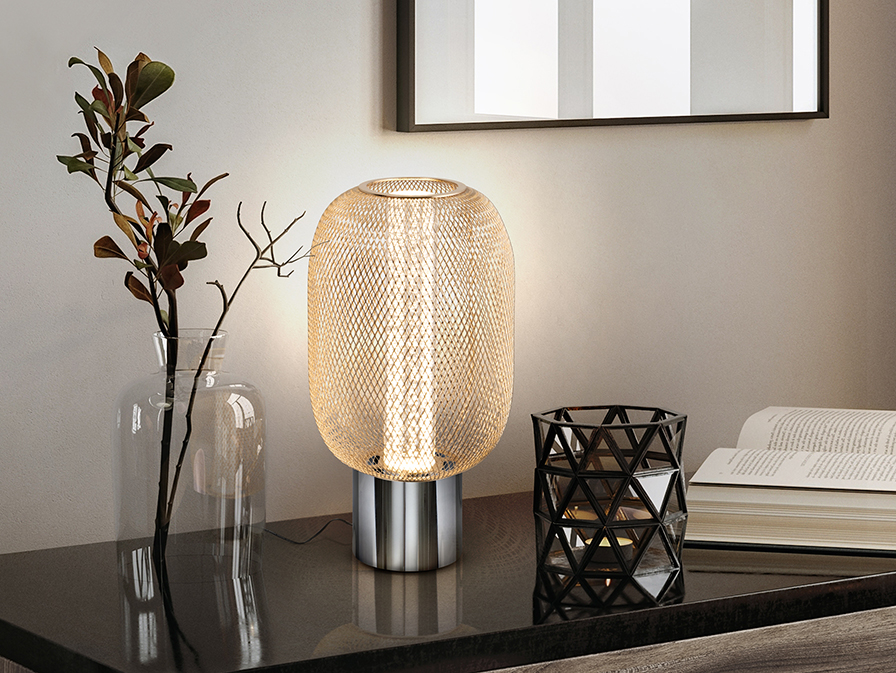 Schuller Lighting Table lamps Micron 413299  ·MICRON· TABLE LAMP, 1L., CHROME/GOLD