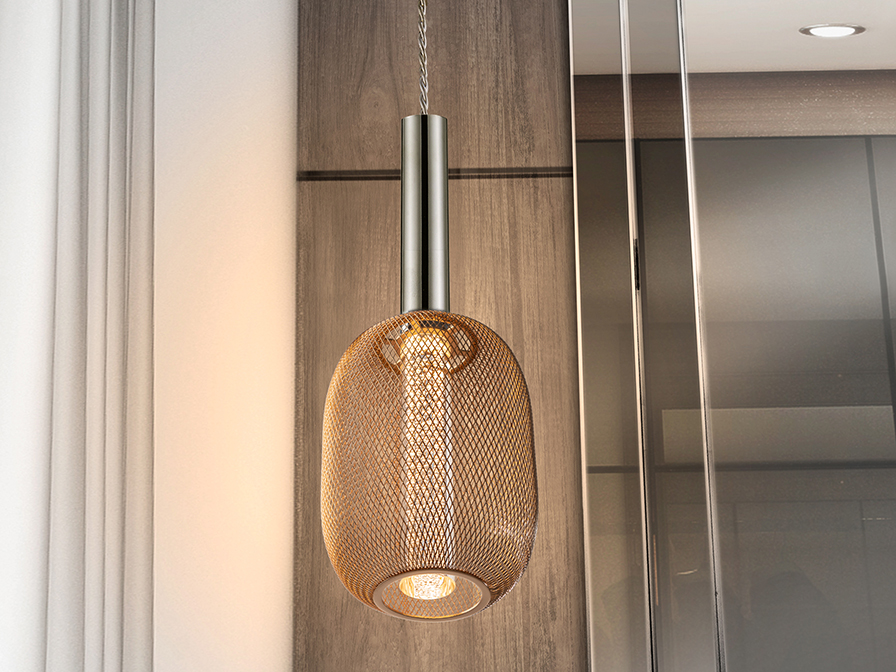 Schuller Lighting 1 Light Pendants Micron 413503  ·MICRON· LAMP, 1L., CHROME/GOLD