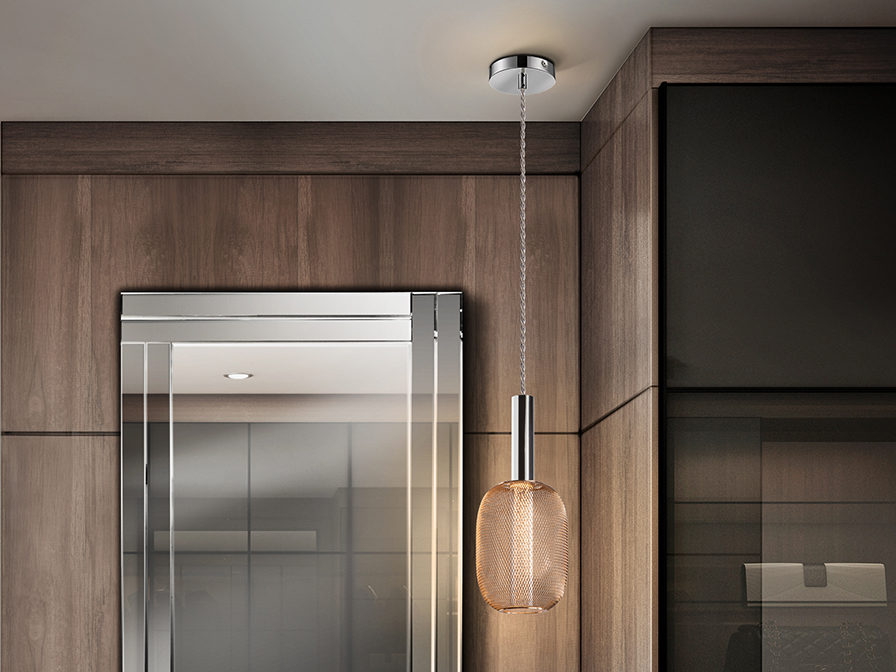 Schuller Lighting 1 Light Pendants Micron 413503  ·MICRON· LAMP, 1L., CHROME/GOLD
