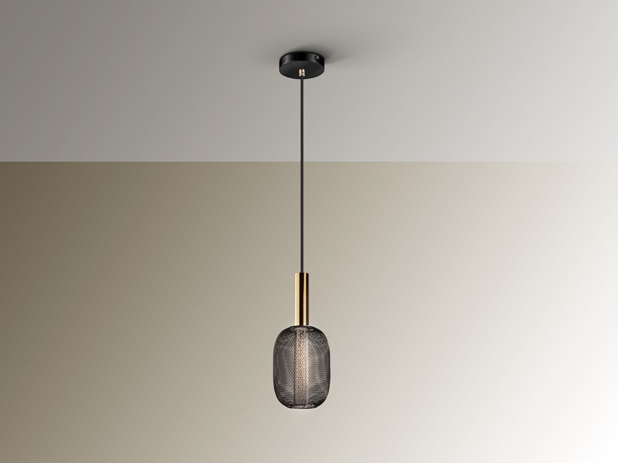 Schuller Lighting 1 Light Pendants Micron 413510  ·MICRON· LAMP, 1L., GOLD/BLACK