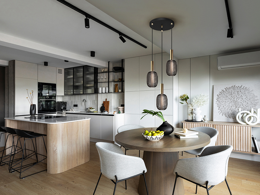 Schuller Lighting Pendants Micron 413657  ·MICRON· LAMP 3L., GOLD/BLACK