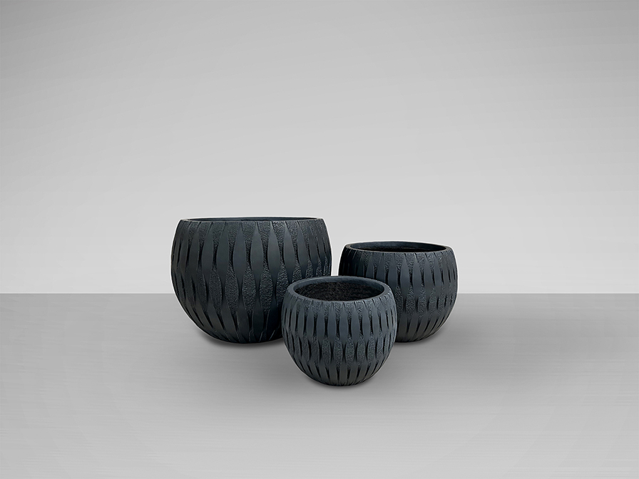 Schuller Decoration,mirrors and.. Flowerpots Yuca 447058  YUCA- SET 3 PLANTERS-BLACK