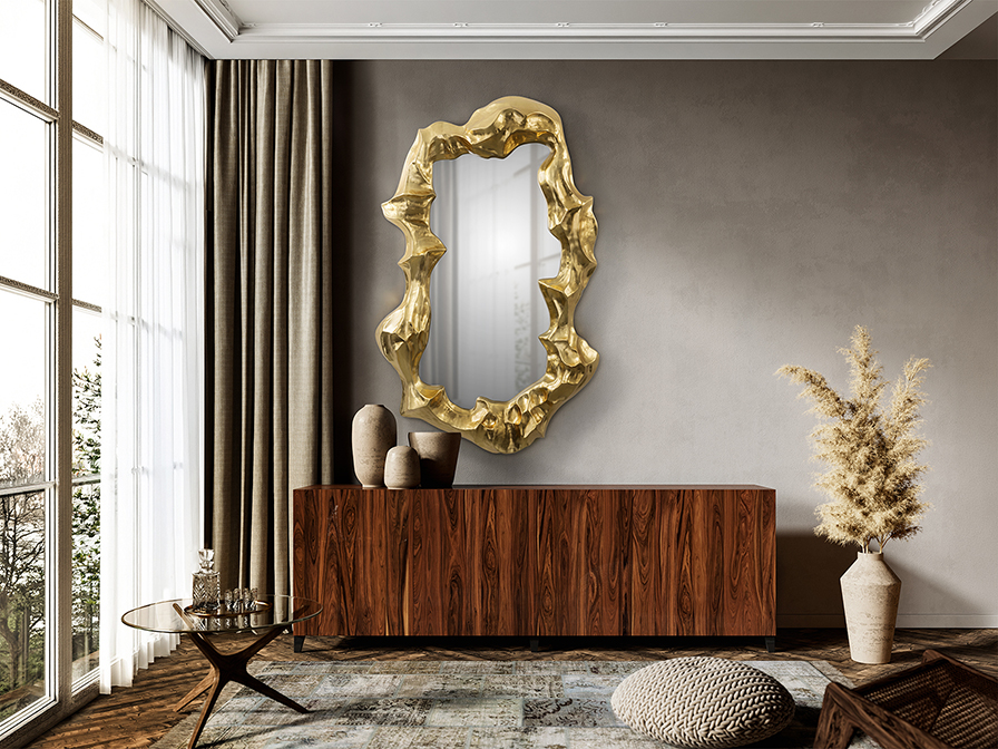 Schuller  Mirrors with frame Tatum 475921  TATUM - GOLD MIRROR