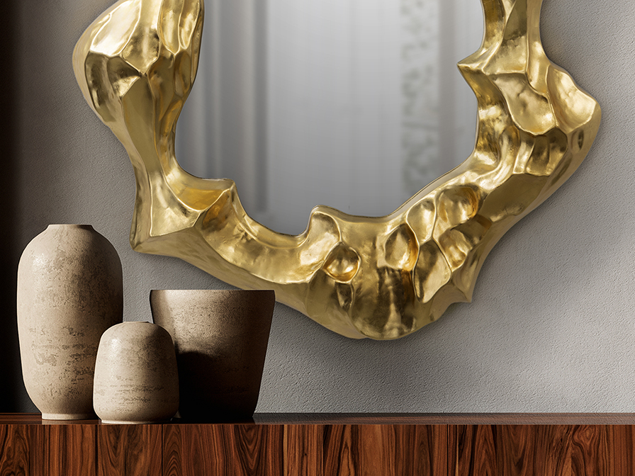 Schuller  Mirrors with frame Tatum 475921  TATUM - GOLD MIRROR