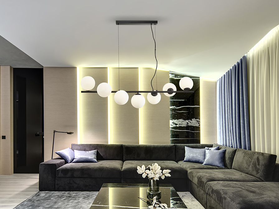 Schuller  Pendants Inoa 494467  INOA- LAMP 7L  BLACK-OPAL