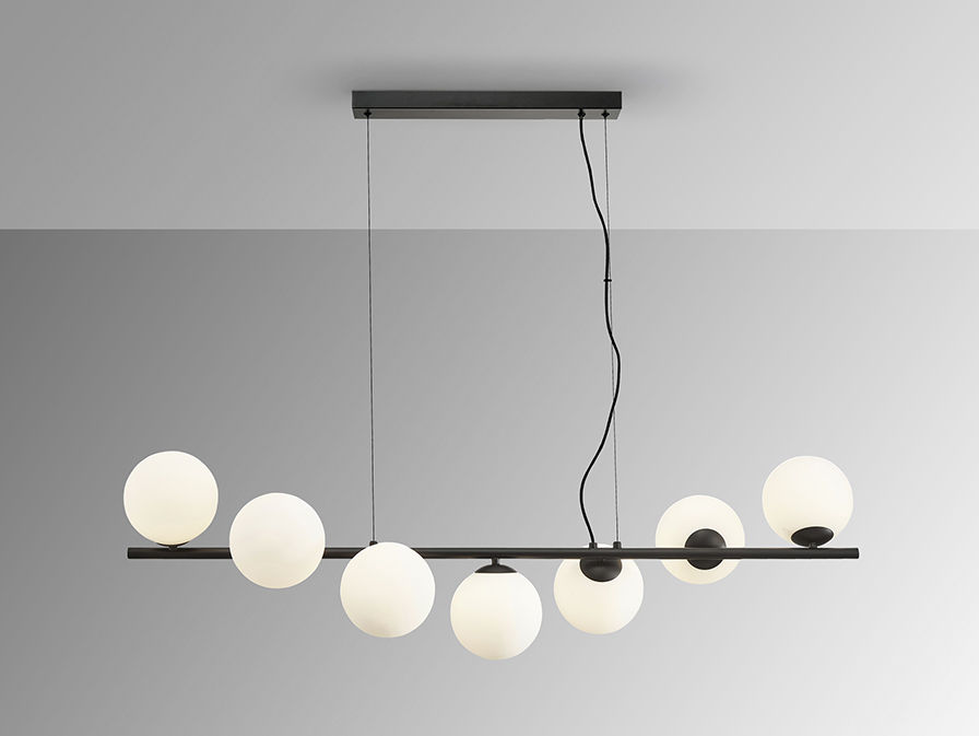 Schuller  Pendants Inoa 494467  INOA- LAMP 7L  BLACK-OPAL