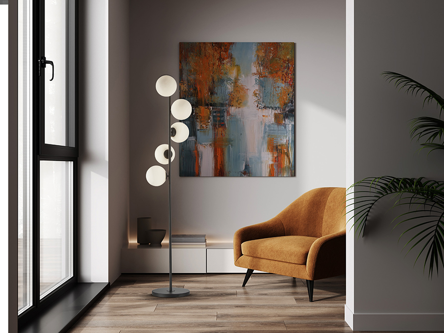 Schuller  Floor lamps Inoa 494528  INOA- FLOOR LAMP 5L BLACK-OPAL