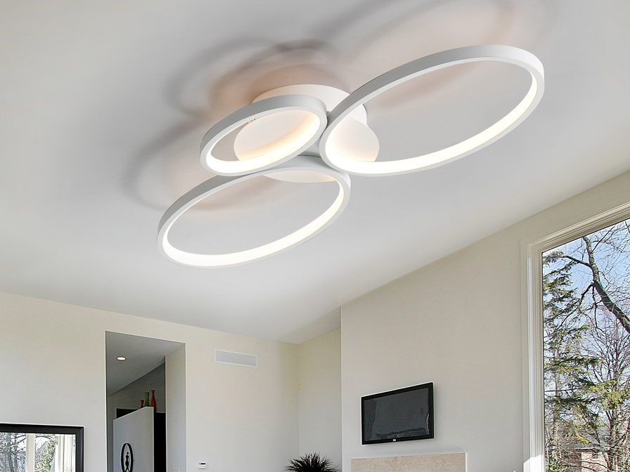 Schuller Lighting Flush Ceiling Lamps Sios 518394  ·SIOS· LED CEILING LAMP,3 RINGS,WHITE