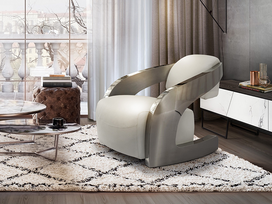 Schuller Decoration,mirrors and.. Chairs and Armchairs Amanda 532115  ·AMANDA· ARMCHAIR, STEEL AND WHITE