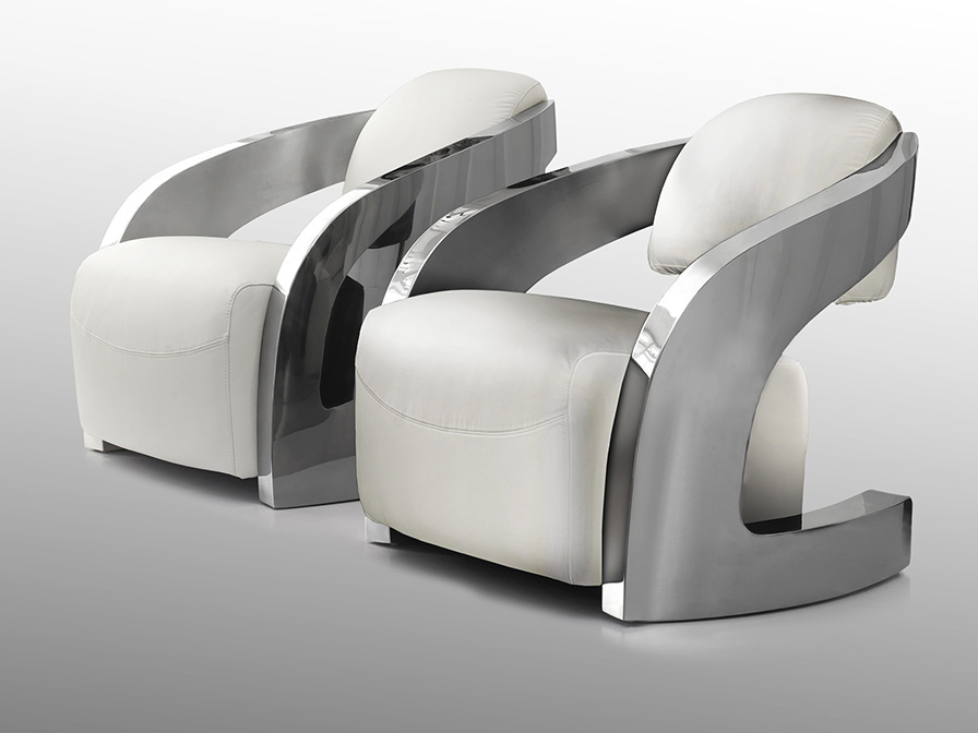 Schuller Decoration,mirrors and.. Chairs and Armchairs Amanda 532115  ·AMANDA· ARMCHAIR, STEEL AND WHITE