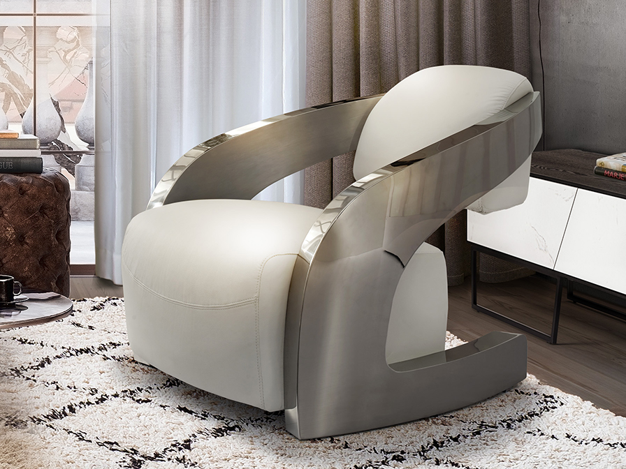Schuller Decoration,mirrors and.. Chairs and Armchairs Amanda 532115  ·AMANDA· ARMCHAIR, STEEL AND WHITE