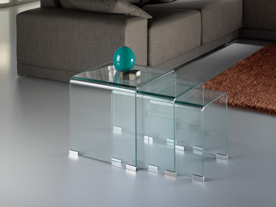 Schuller Furniture and decoration   552283  ·GLASS· CLEAR NESTING TABLES