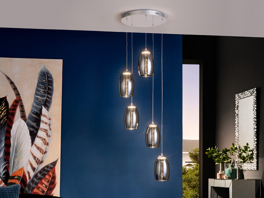 Schuller Lighting Pendants Nebula 584438  ·NEBULA· LAMP 5L. LED, CHROME