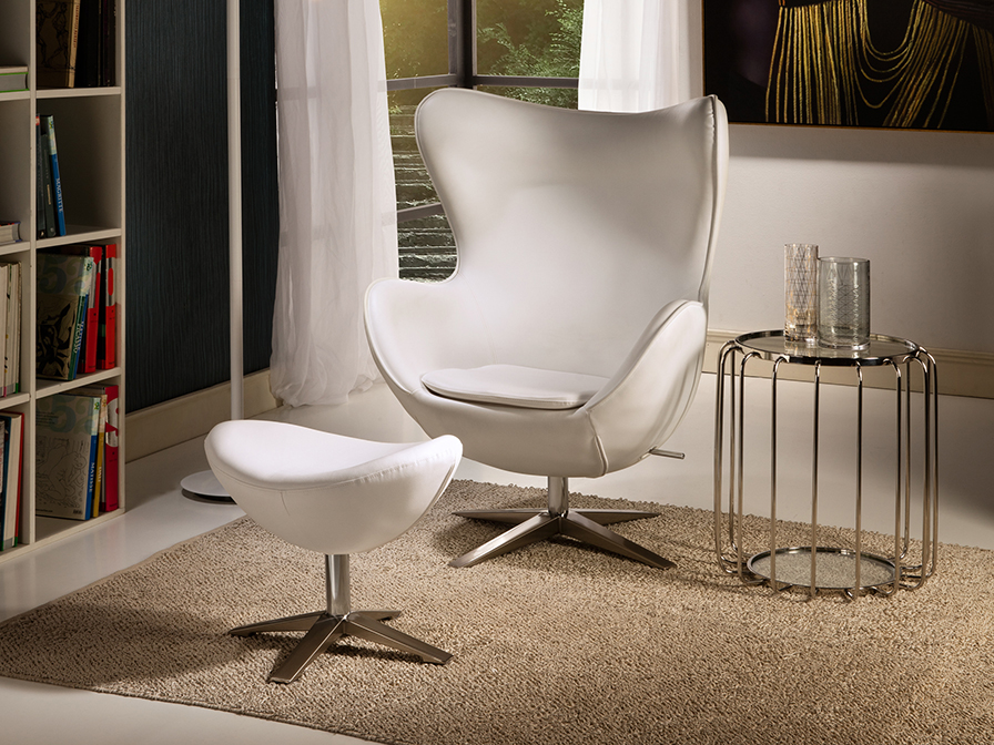 Schuller Furniture and decoration   594629  ·EGG· FOOTSTOOL, WHITE