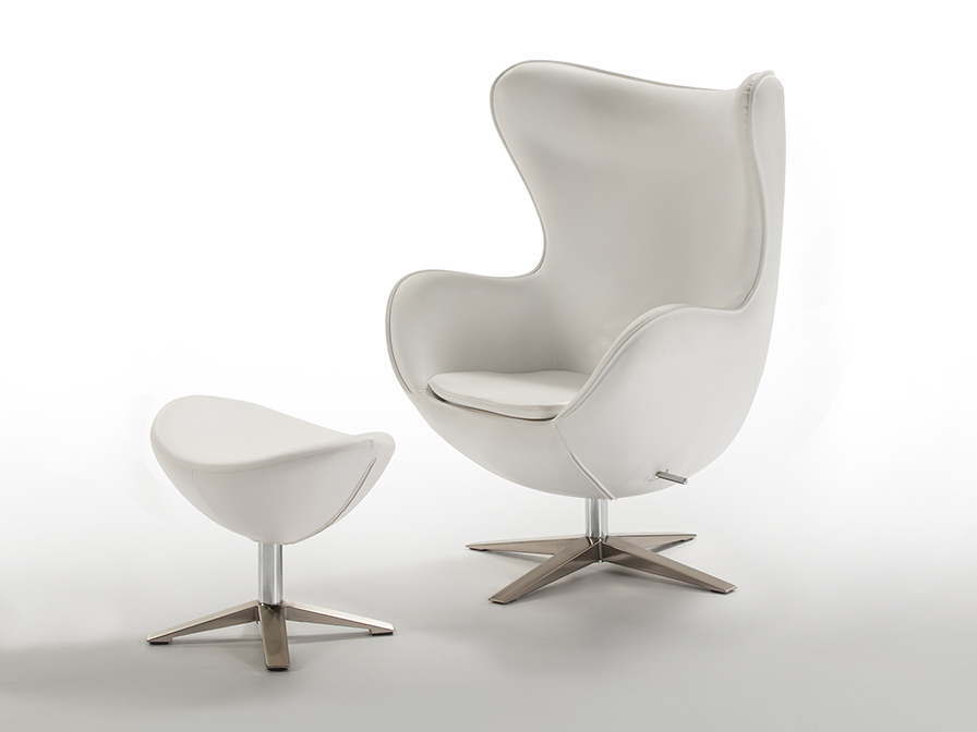 Schuller Furniture and decoration   594629  ·EGG· FOOTSTOOL, WHITE
