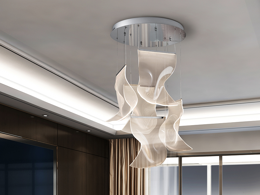 Schuller Lighting Pendants Velos 609531N  ·VELOS II· LAMP, 5L, CHROME