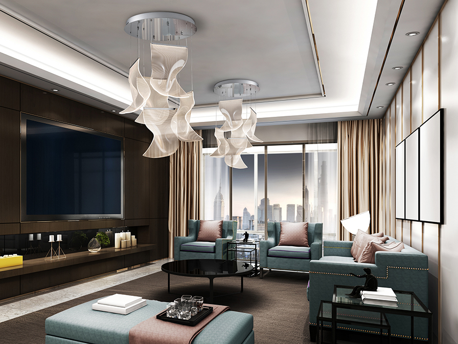 Schuller Lighting Pendants Velos 609531ND  ·VELOS II· LAMP, 5L, CHROME