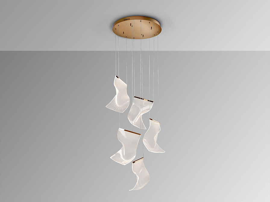 Schuller  Pendants Velos 609583  VELOS II - ROSE GOLD LAMP 5L