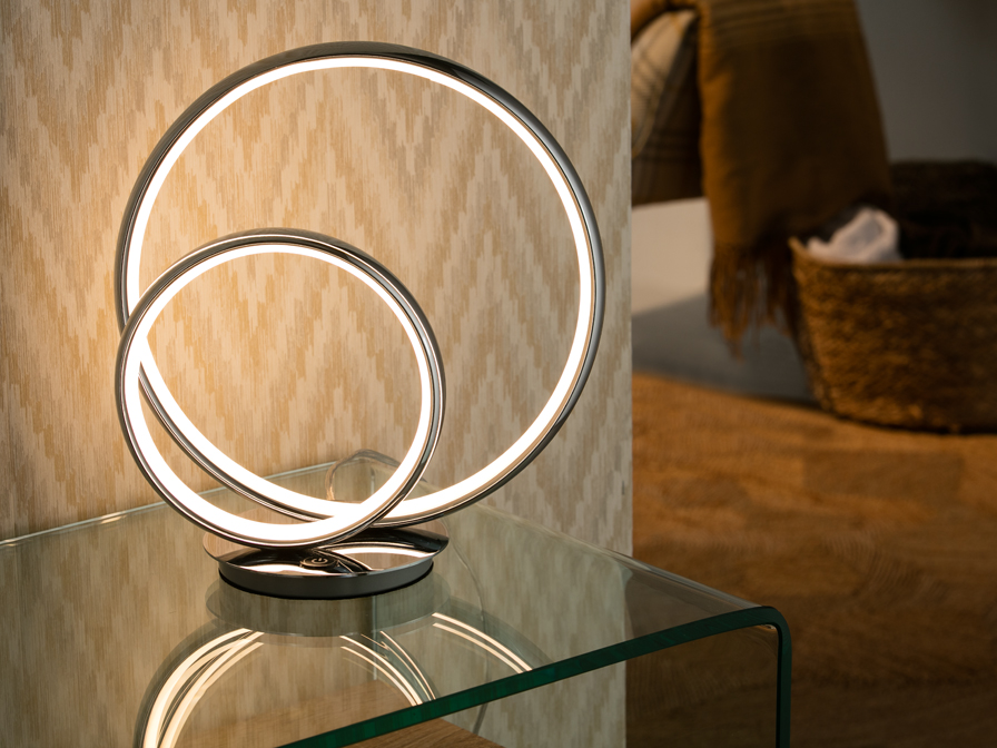 Schuller Lighting Table Lamps Omega 614082 Lighting Table Lamps Omega 614082, Menton Chrome Infinity Led Table Lamp