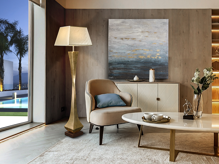 Schuller Lighting Floor lamps Deco 662514  ·DECO· FLOOR LAMP, 1L, GOLD.