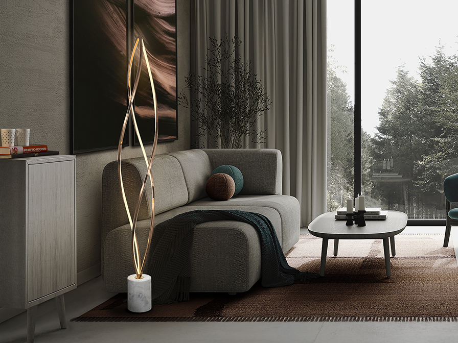 Schuller  Floor lamps Adele 690539  ADELE - ROSE GOLD FLOOR LAMP