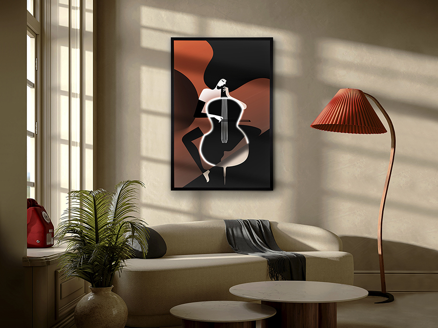 Schuller Decoration,mirrors and.. Paintings with Light Violonchelo 708197  CELLO - LED LIGHT FRAME 80x120