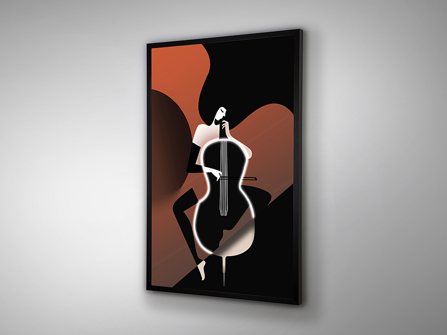 Schuller Decoration,mirrors and.. Paintings with Light Violonchelo 708197  CELLO - LED LIGHT FRAME 80x120