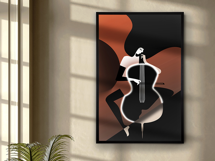 Schuller Decoration,mirrors and.. Paintings with Light Violonchelo 708197  CELLO - LED LIGHT FRAME 80x120