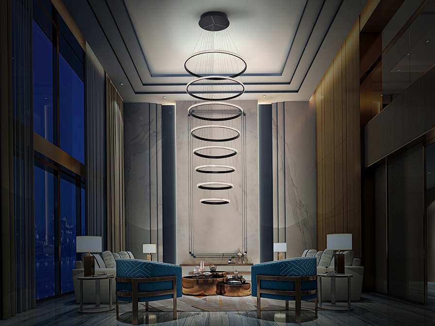 Schuller Lighting Large lamps Ring 717694D  ·RING· LAMP, 8 BLACK RINGS, DIMMABLE