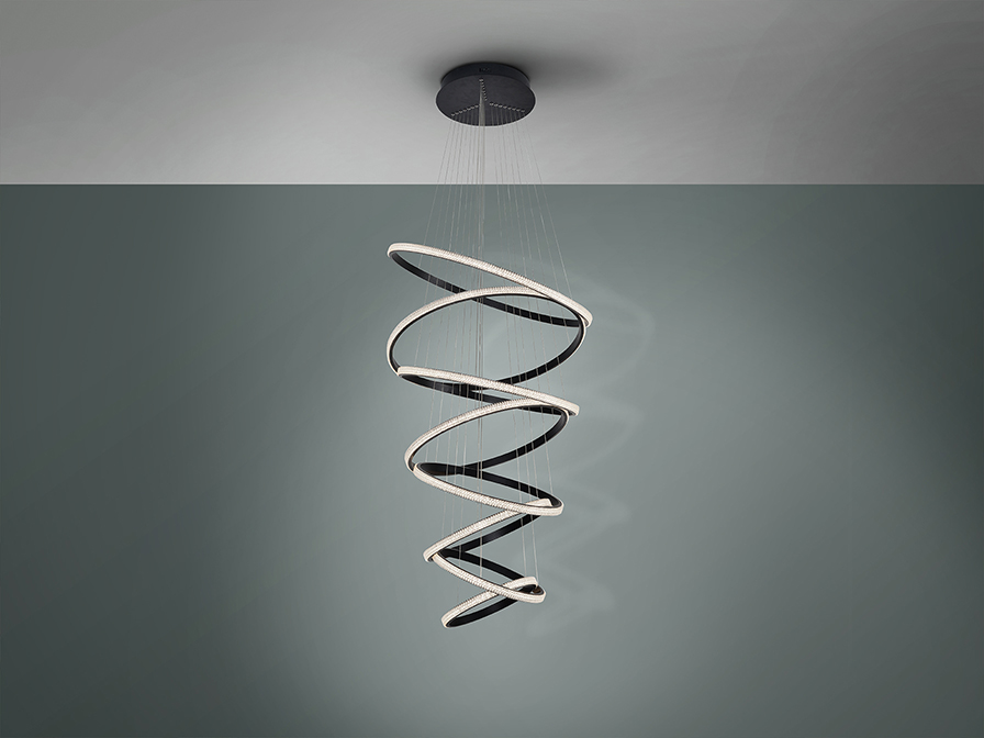 Schuller Lighting Large lamps Ring 717694D  ·RING· LAMP, 8 BLACK RINGS, DIMMABLE