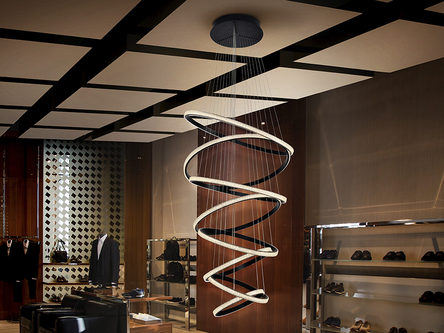 Schuller Lighting Large lamps Ring 717694D  ·RING· LAMP, 8 BLACK RINGS, DIMMABLE
