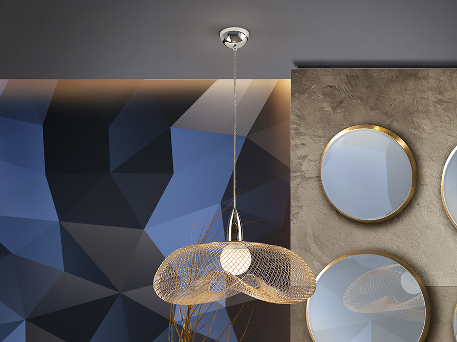 Schuller Lighting 1 Light Pendants Forma 735964  ·FORMA· LAMP 1L., CHROME/GOLD